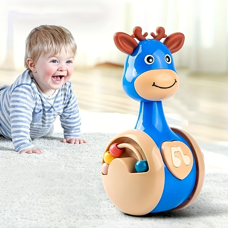 Interactive Giraffe Toddler Toy for Infants 0-3 Years Educational Push Crawl Animal Plastic