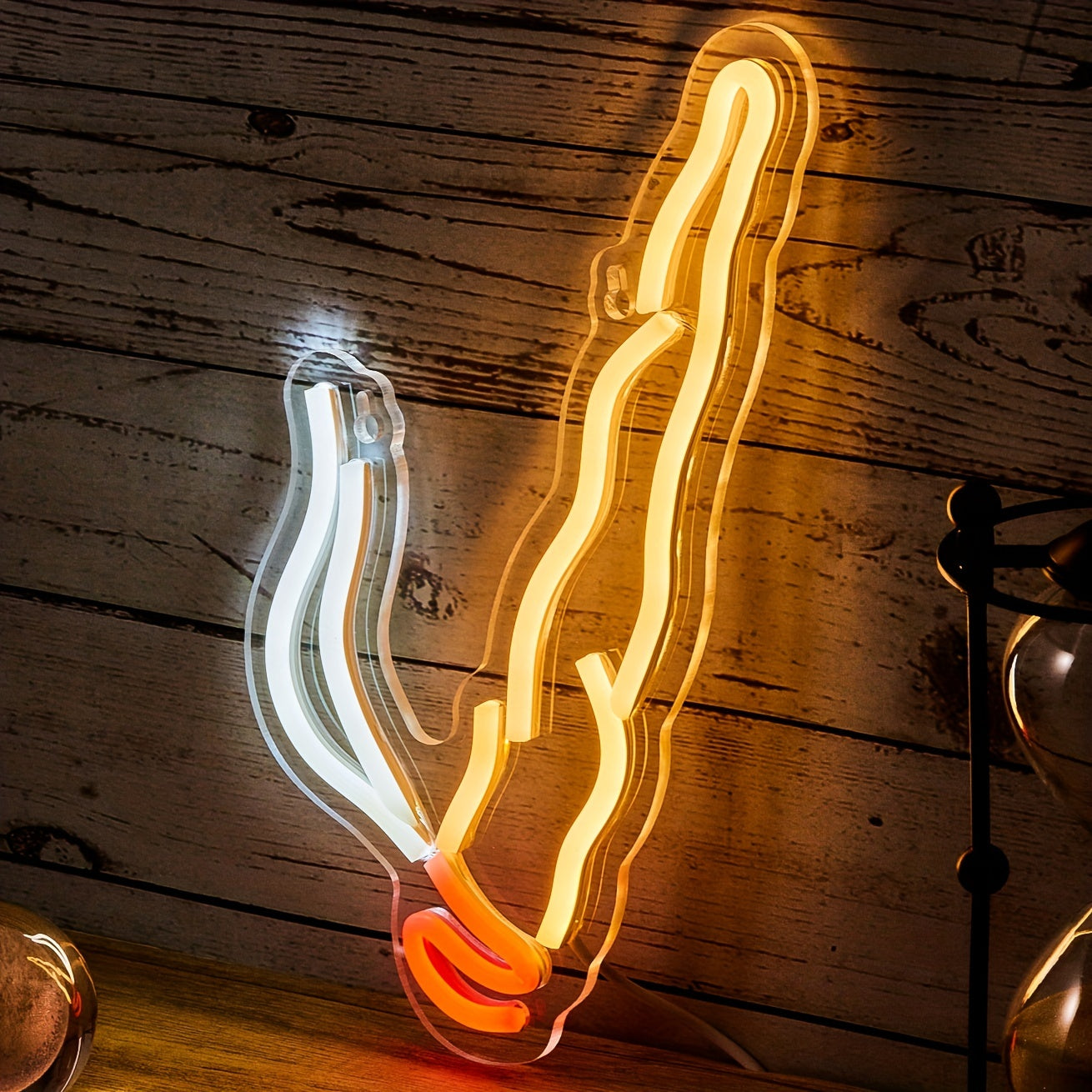 Neon Wall Light Cigarette Shape USB Powered Wall Decor