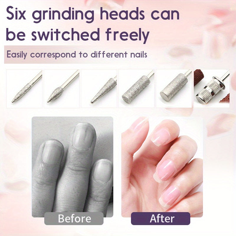 USB-заряжаемый набор для маникюра с гипоаллергенными насадками и аксессуарами для профессионального использования, для маникюра, педикюра и ухода за ногами.