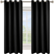 Blackout Curtain 1 Panel Solid Black Insulated Room Darkening for Bedroom Living Room
