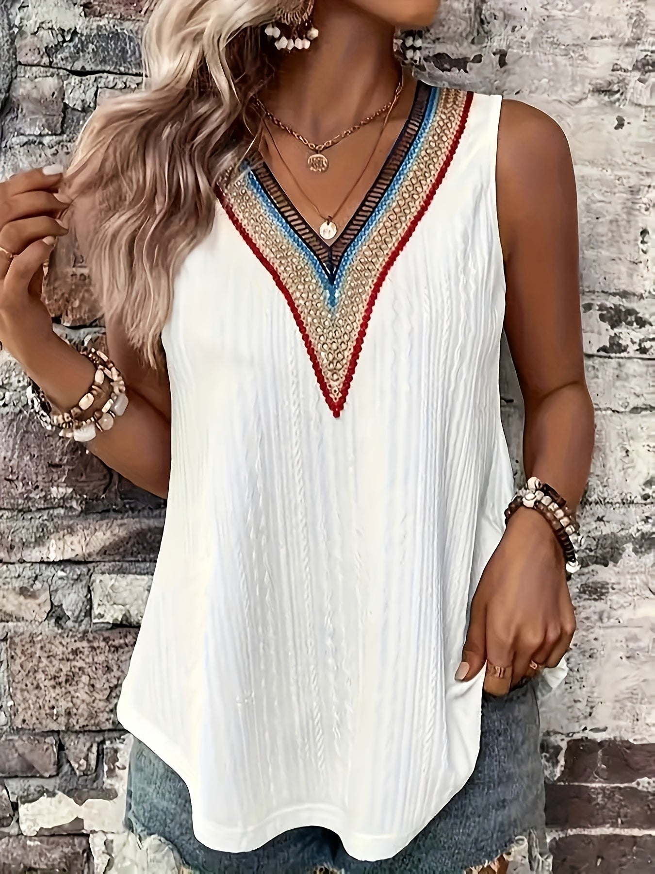 Women's Solid Color V-Neck Tank Top Polyester Elastane Casual Vest Spring Summer Fall