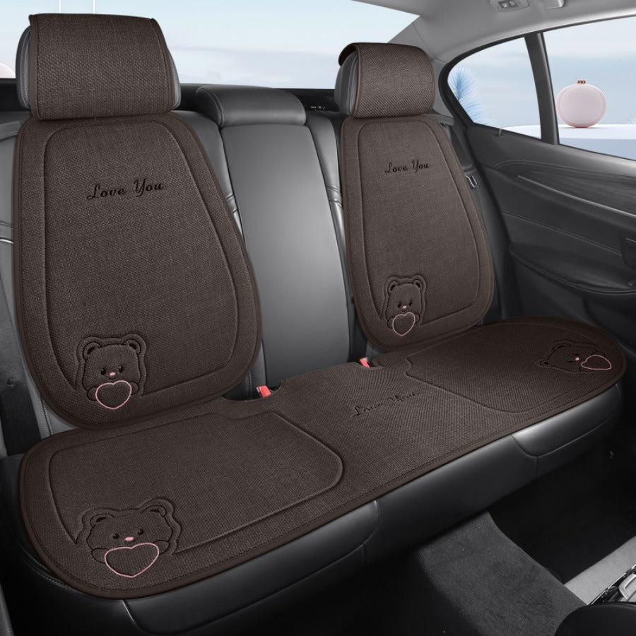 Summer Car Breathable Seat Cushion Set with Headrest and Waist Support