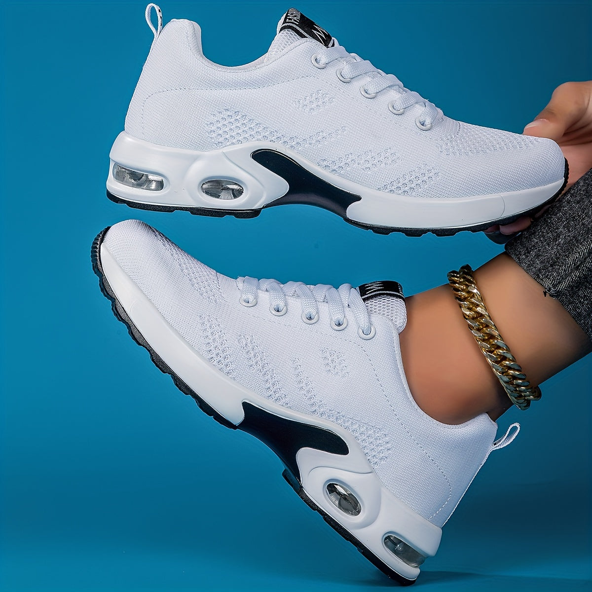 Women's Breathable Mesh Fabric Sneakers with Air Cushion Support for Outdoor Sports