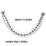 Women's Faux Pearl Shoe Chain with Star & Heart Charms for Sneakers Boots
