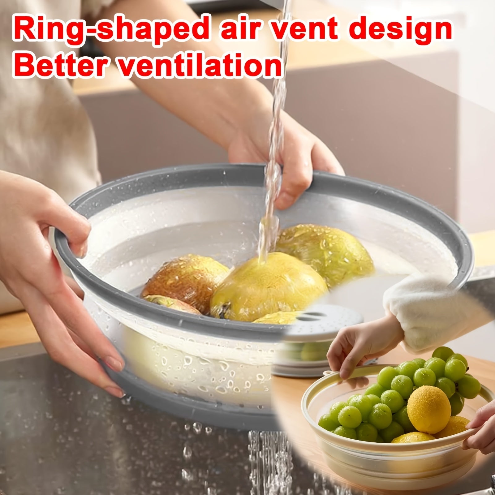 Silicone Microwave Splash Cover with Ventilation, Heat Resistant, Food Cover