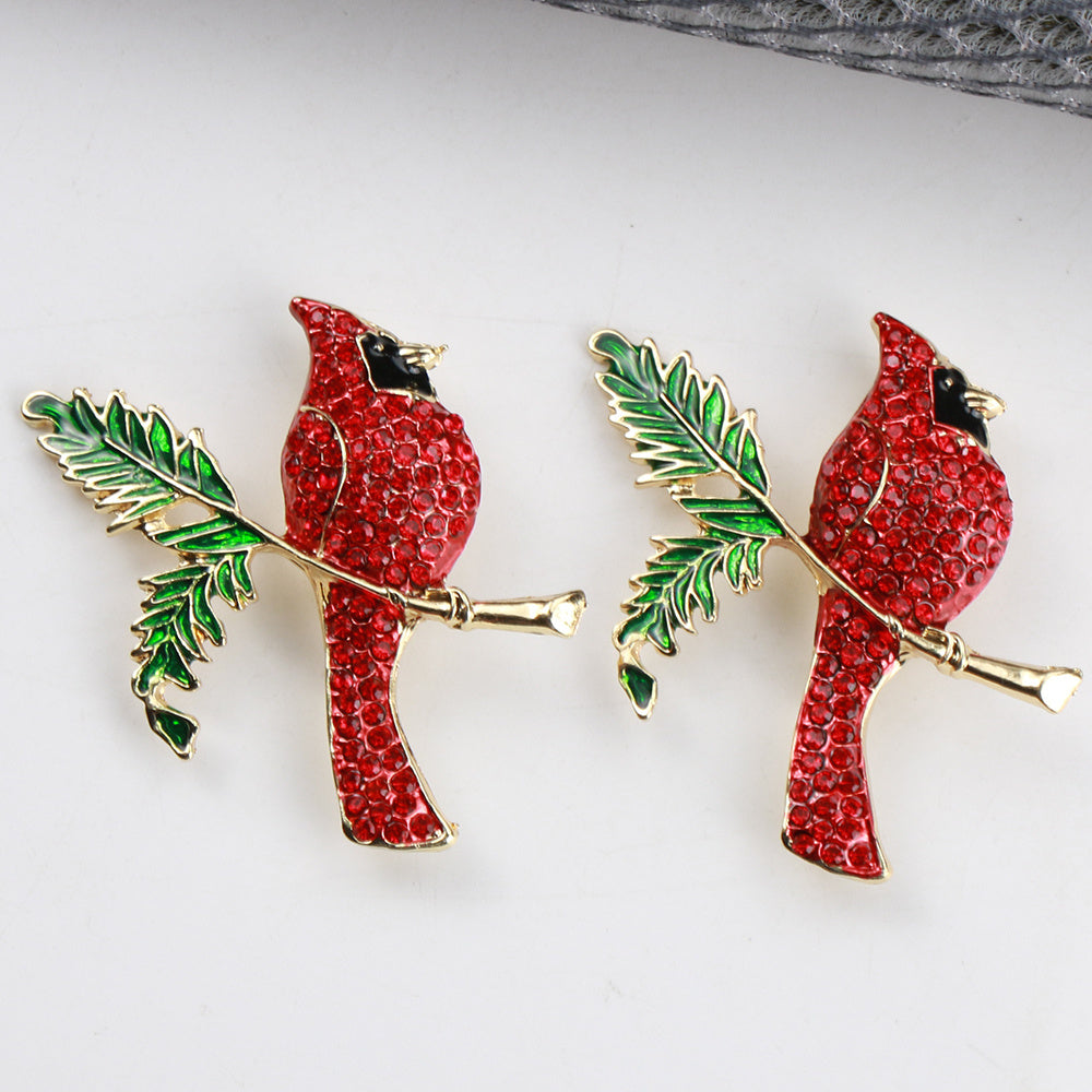 Ayollar uchun 2 ta nafis rhinestone qush brosh pinlari vintage emal yelka pinlari to'plami