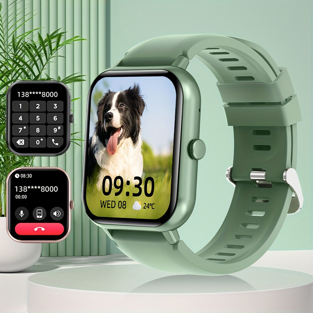 Часы LifeBee Smartwatch для мужчин и женщин - 4,65 см полный сенсорный экран, функция звонка, более 100 режимов упражнений, шагомер, отслеживание расстояния и калорий, USB зарядка, красный, фитнес и мультиспорт