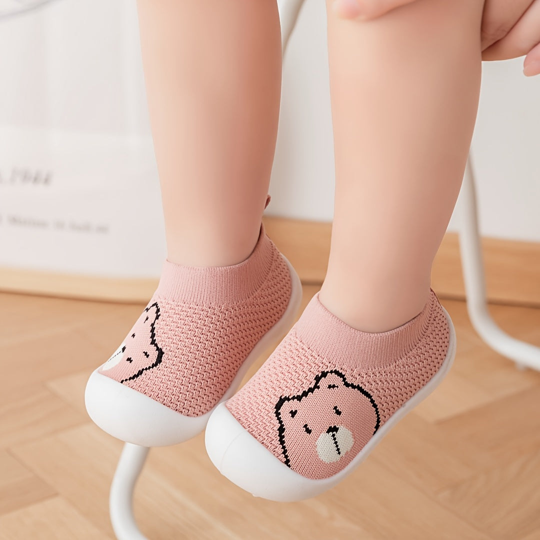 Mushuk tasviri bilan bolalar va kichkina bolalar uchun oson kiyinadigan sport poyabzali, yengil nafas oladigan tarmoq, rezina taglik