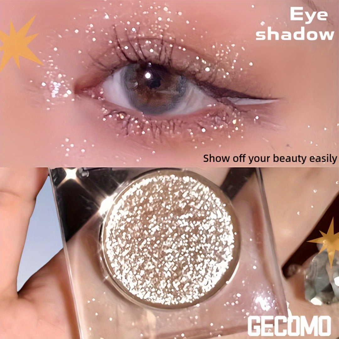 Sombras de ojos con purpurina para mujer, polvo brillante de un solo tono y alto brillo brillante