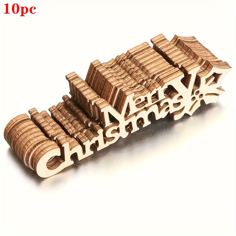 10 DIY Unfinished Wooden Christmas Ornaments 8cm for Painting and Crafting