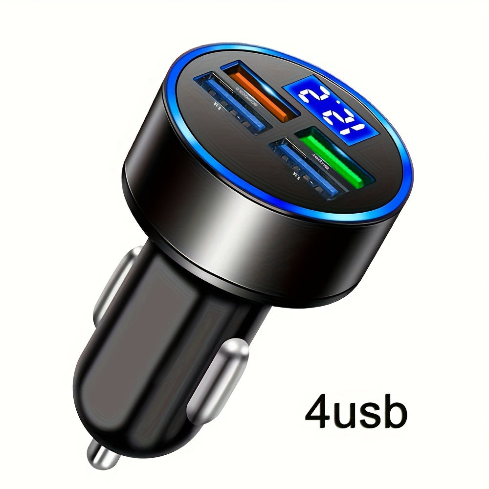 Universal Car USB Charger Adapter 4-Port Digital Display Fast Charging
