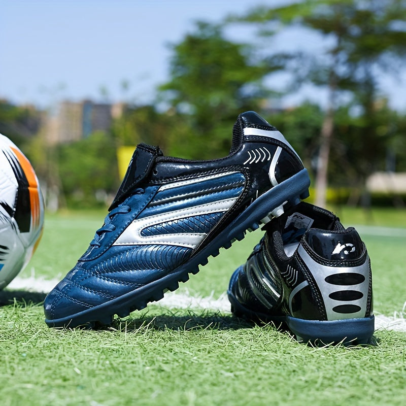 Men's All-Season Soccer Cleats Geometric Pattern Faux Upper Rubber Sole EVA Insole Outdoor Training