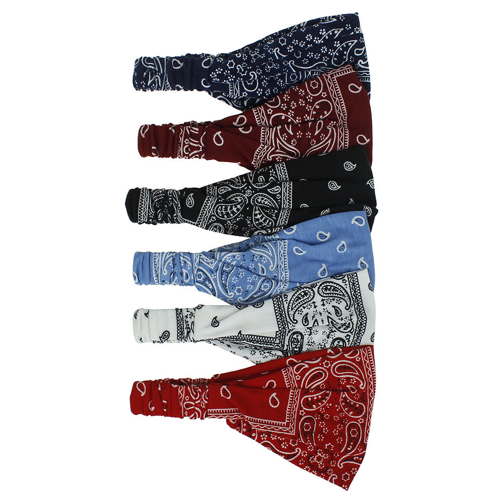 Men's Knit Polyester Headband Elastic Sports Hair Band for Workout and Running