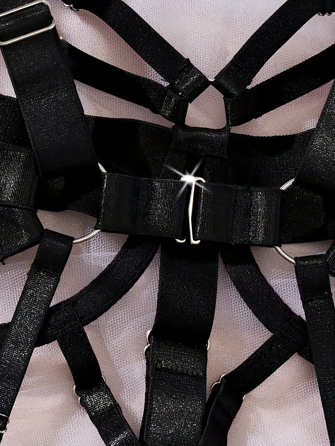 Women Backless Teddy Bear Bodysuit with High Support Semi-Transparent Adjustable Straps