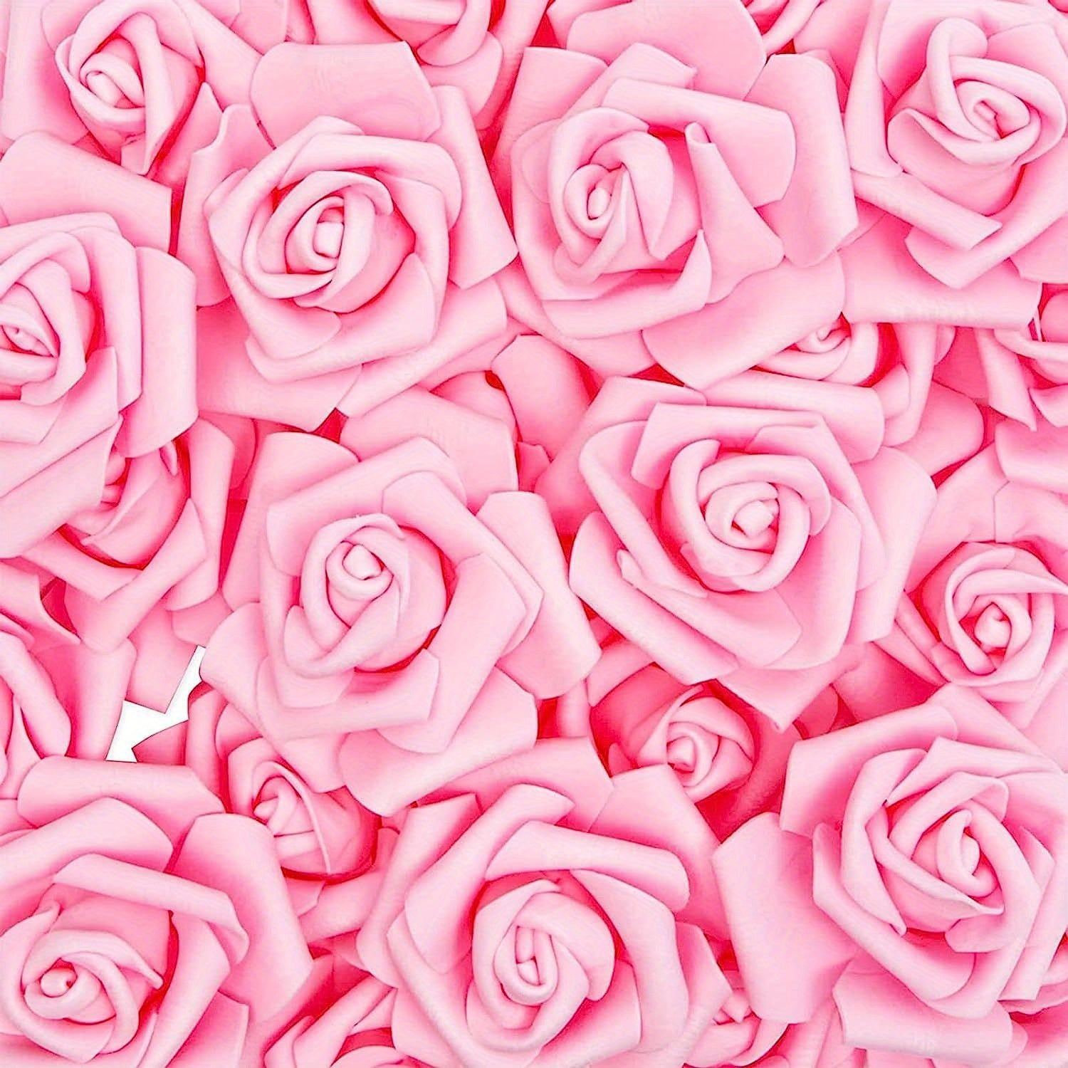50pcs Artificial Rose Flower Heads Light Pink 7cm for Wedding Centerpieces and Home Decor