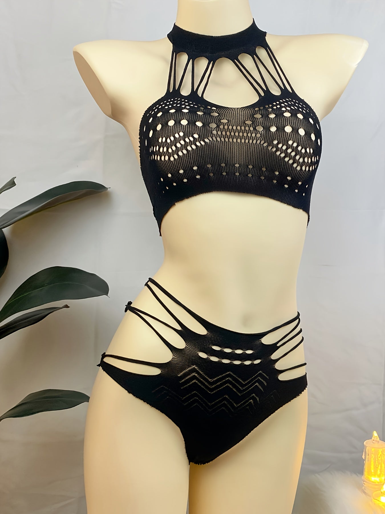 Vestido de discoteca inspirado en Europa y América con diseño de malla de encaje para mujeres