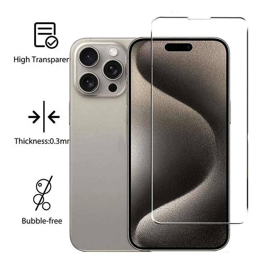 4 Pack Tempered Glass Screen Protectors for iPhone 11-15 Pro Max and Plus