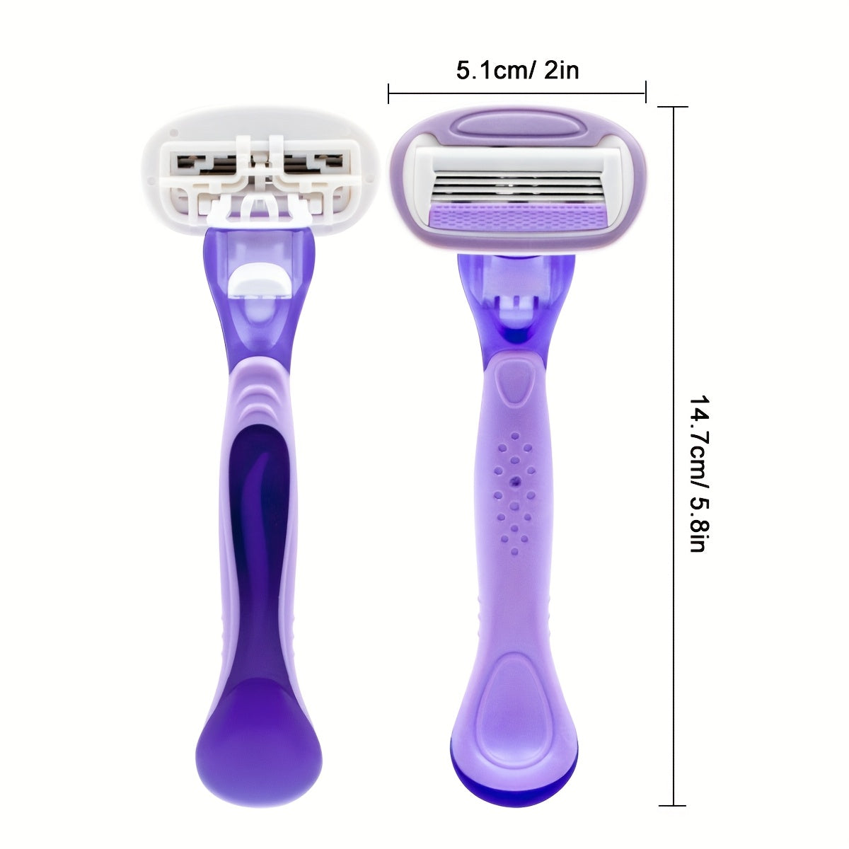 Women's Purple Razor with Soft Rubber Handle and Five Blades