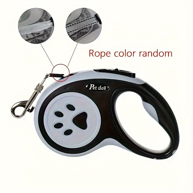 Nylon Retractable Dog Leash with One-Button Control for Small and Medium Pets