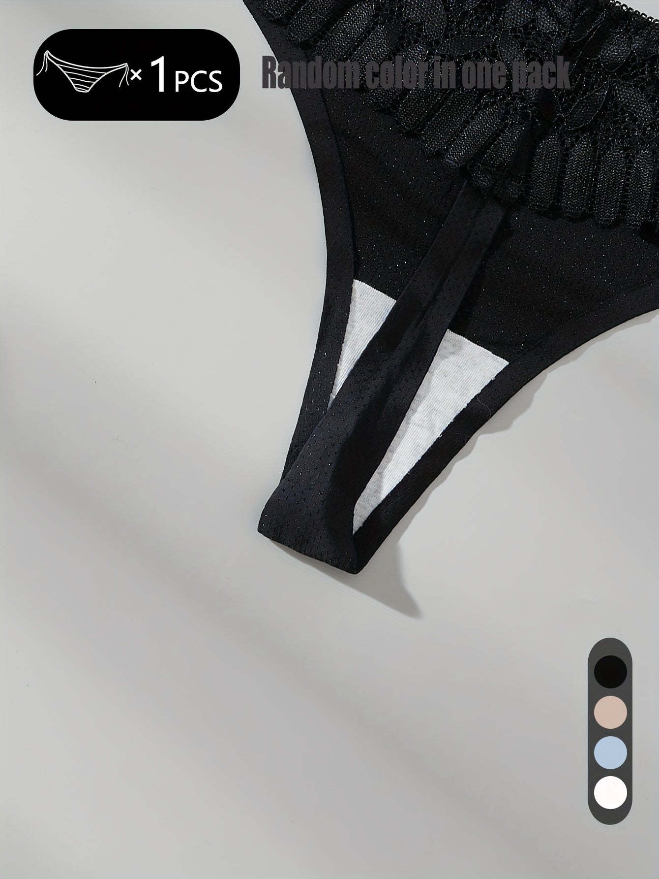 Women's Lace Lingerie with Breathable Ice Feeling Fabric and Floral Leaf Design in Random Color