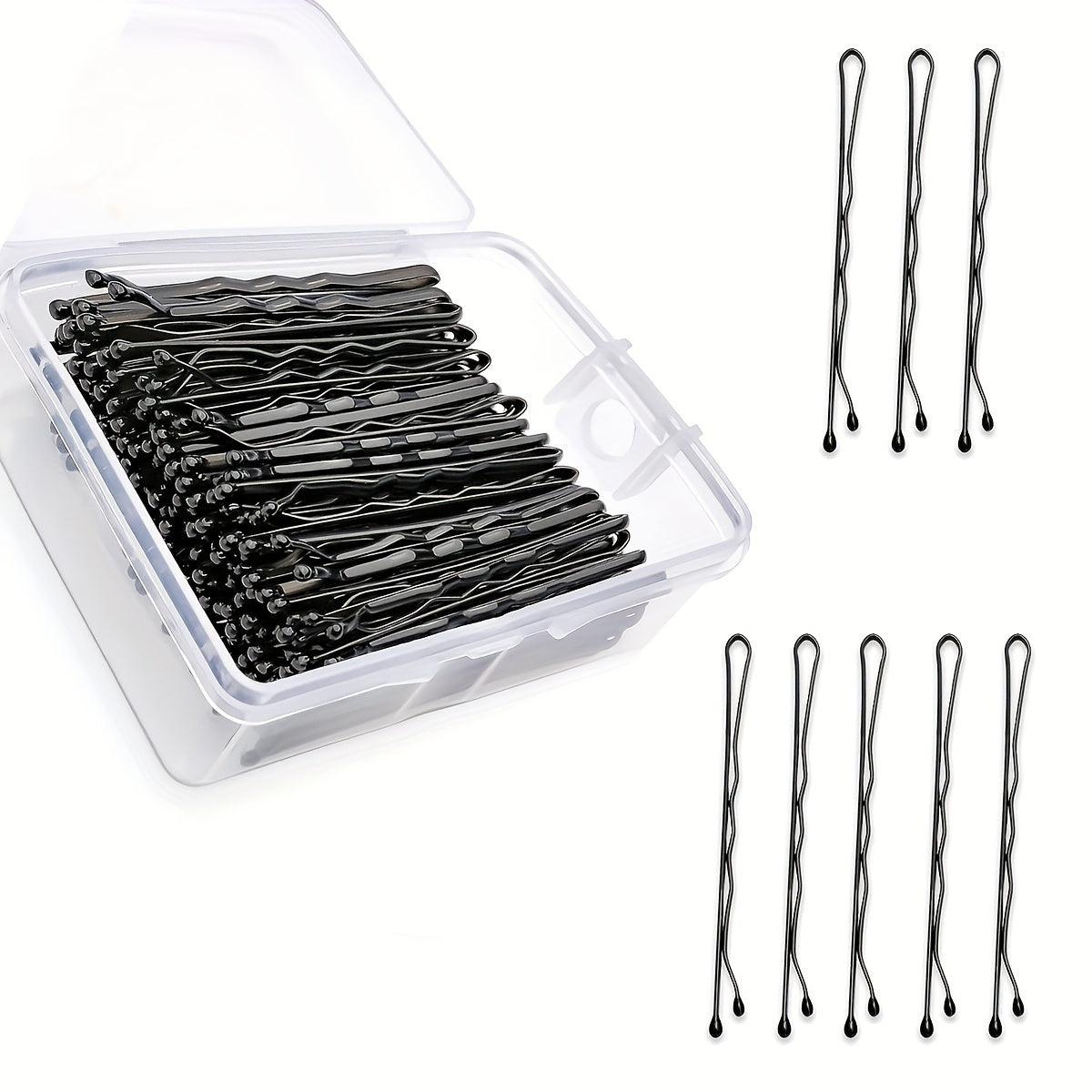 Набор из 100 штук заколок для волос для женщин и девочек, бобби-зажимы для укладки волос с коробкой для хранения