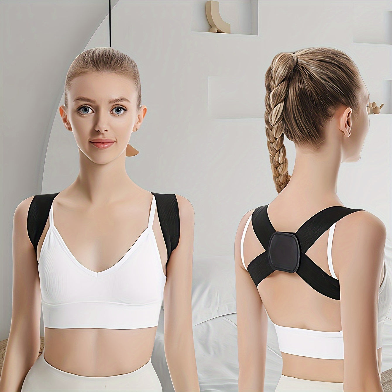 Adult Posture Support Strap Adjustable Back Shoulder Brace for Improved Posture