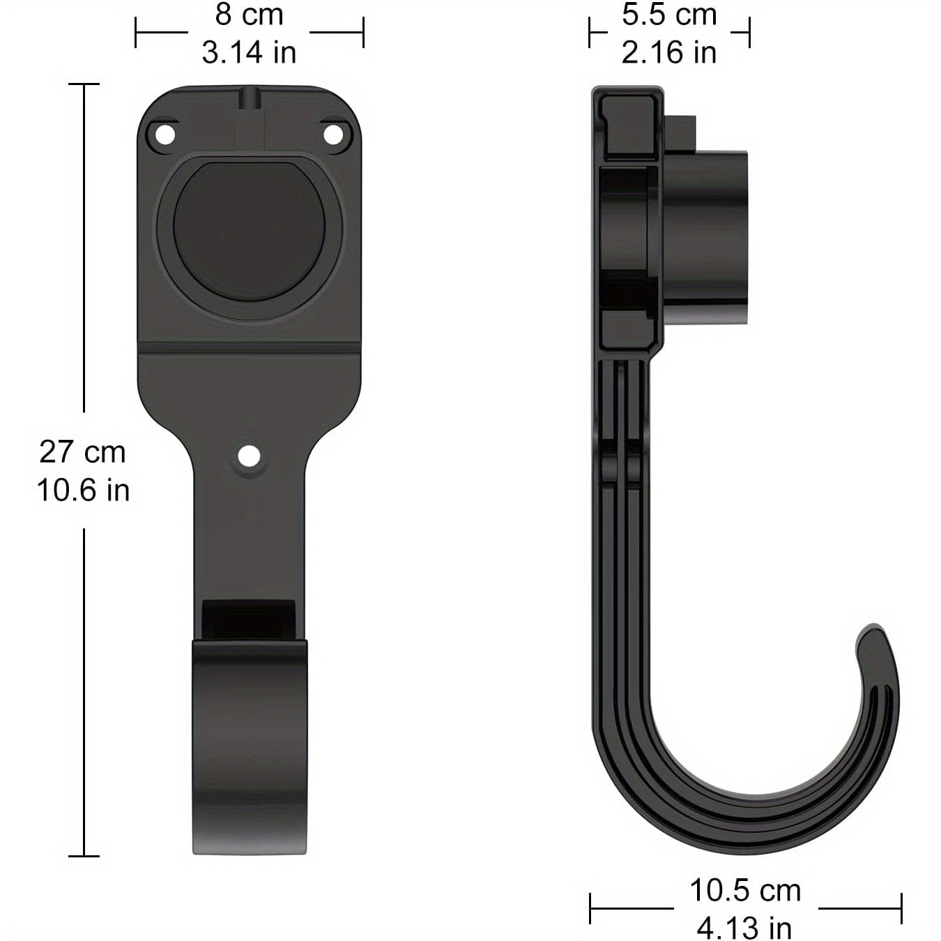 Electric Vehicle Wall-Mounted Charger Bracket with Hook Black for Most EVs