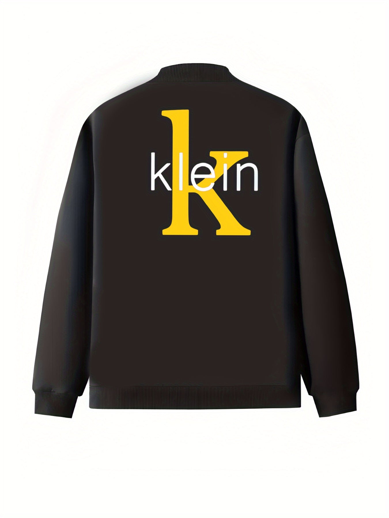 Plus Size Women's Casual Baseball Collar Jacket Long Sleeve Zip Up Black Yellow Pockets