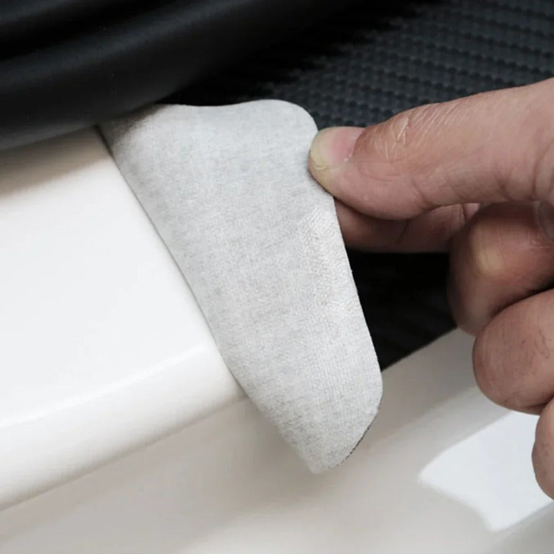 4pcs Car Door Sill Strips Faux Leather Decorative Pedal Covers