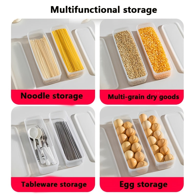 Set of 6 Plastic Food Storage Containers with Lids for Refrigerator Organization