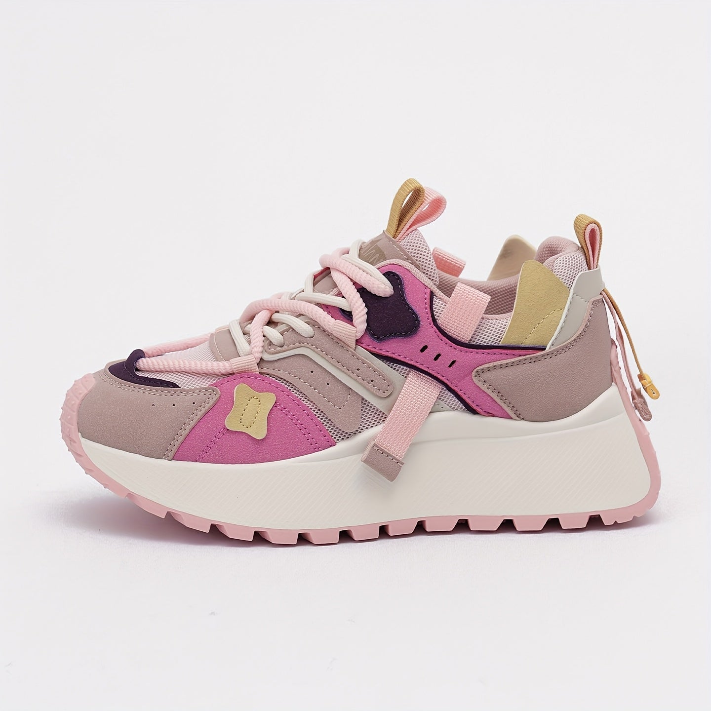 Women’s Mesh Casual Sneakers, Breathable Comfort, Color Block Design