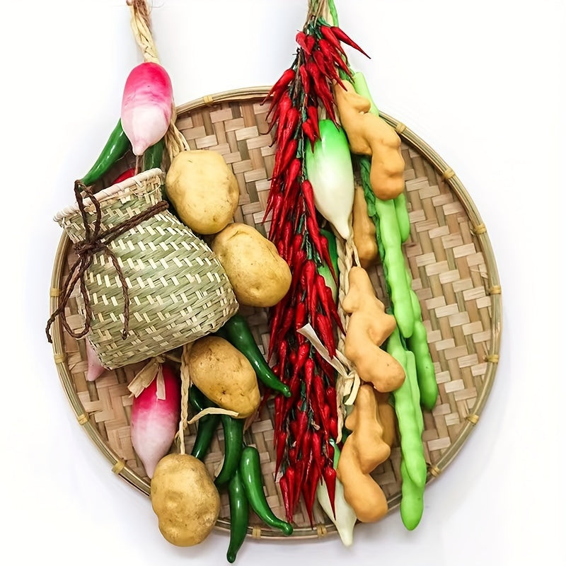 Artificial Foam Fruit Decor Set for Chinese-Style Photo Props and Restaurant Decor Onion Garlic Corn Red Pepper