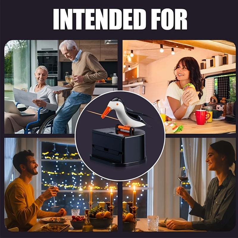 Bird Toothpick Holder Dispenser Black Creative Press Design Kitchen Accessory