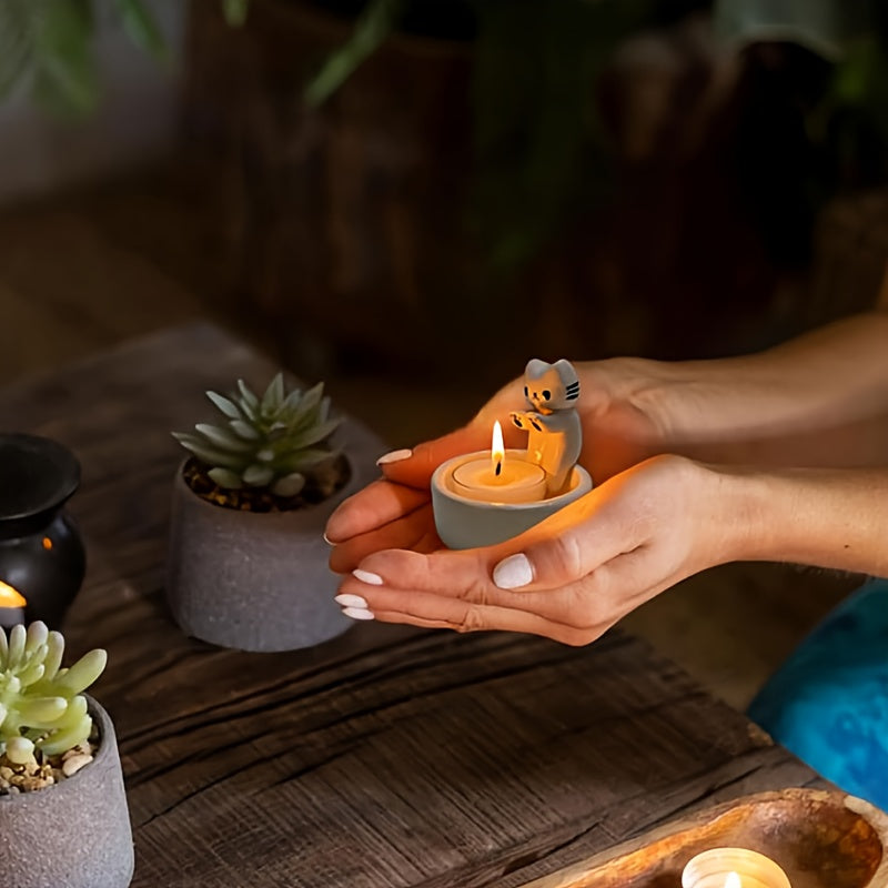 Xonangizni bezash uchun chiroyli mushuk shamchiroti, issiq qo'llar, Xellouin, Rojdestvo sovgʻasi