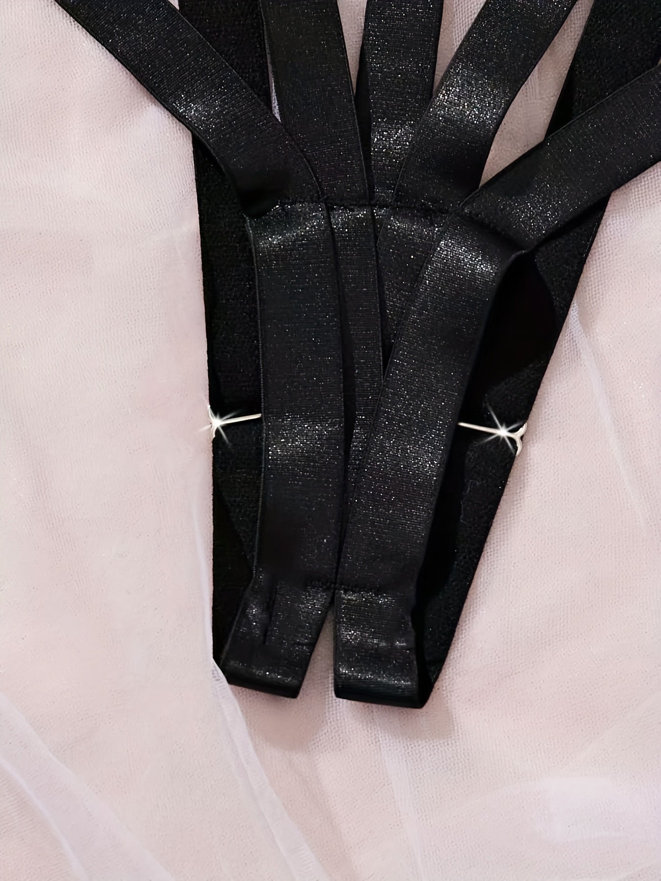 Women Backless Teddy Bear Bodysuit with High Support Semi-Transparent Adjustable Straps