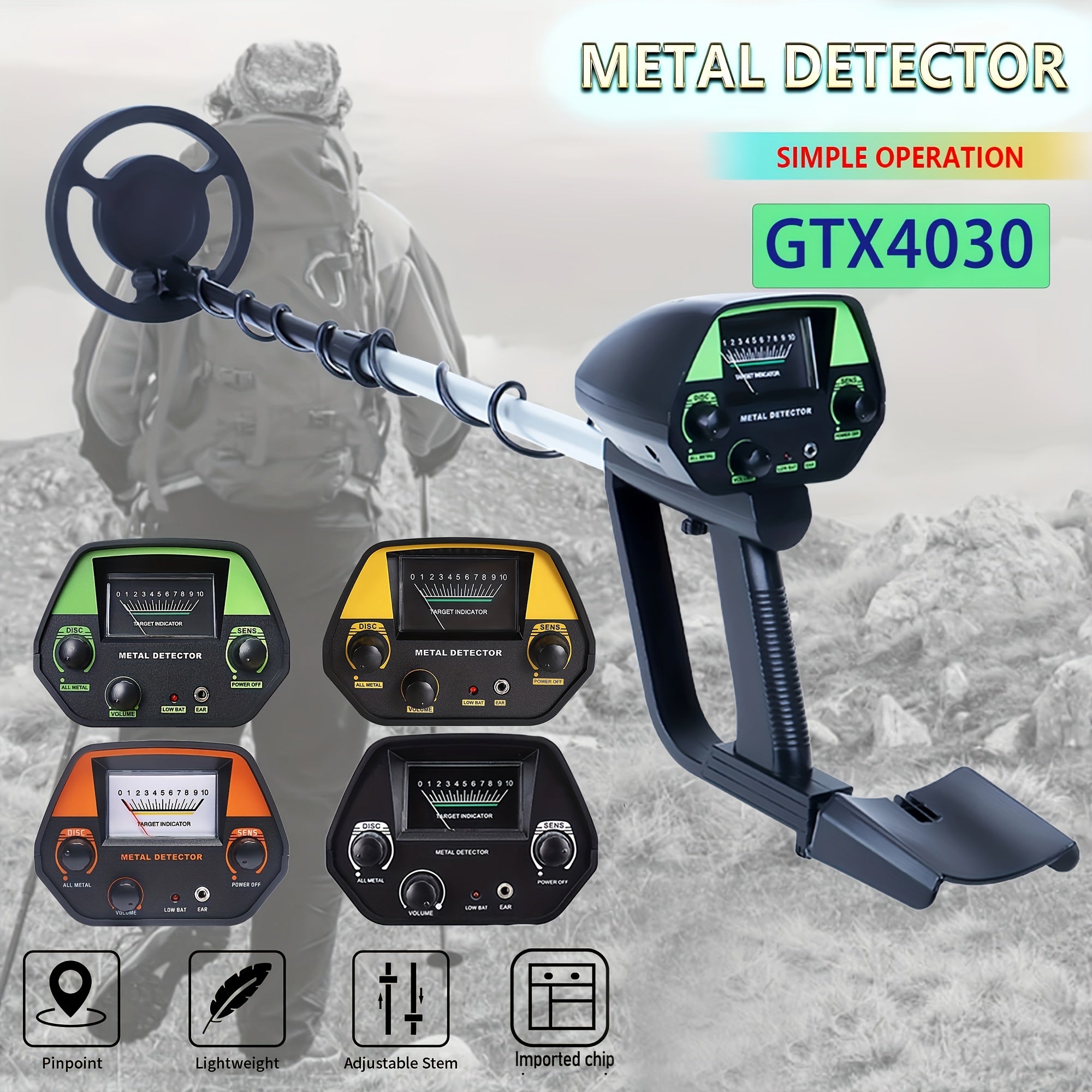 Underground Metal Detector for Coins Portable Easy to Use for Adults