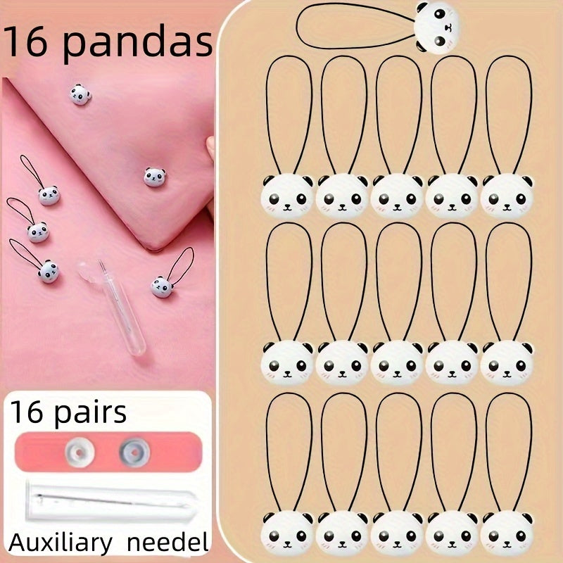 Black Panda Bedding Clamp No Needle Design for Sleeping Comfort Cute Home Bedding Accessory