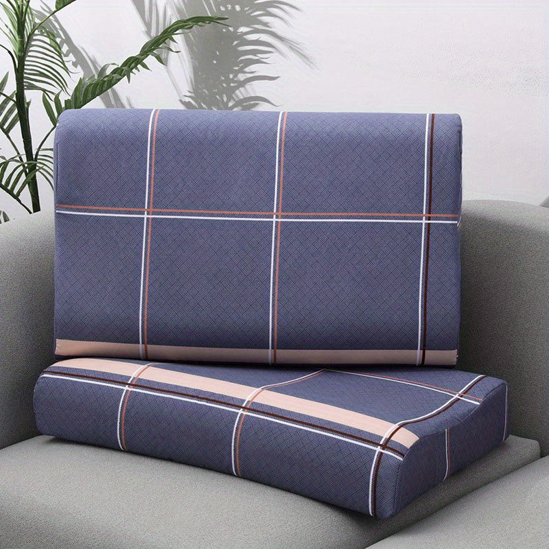 Pair of Latex Memory Pillows with Wave Design and Pillowcases for Adults