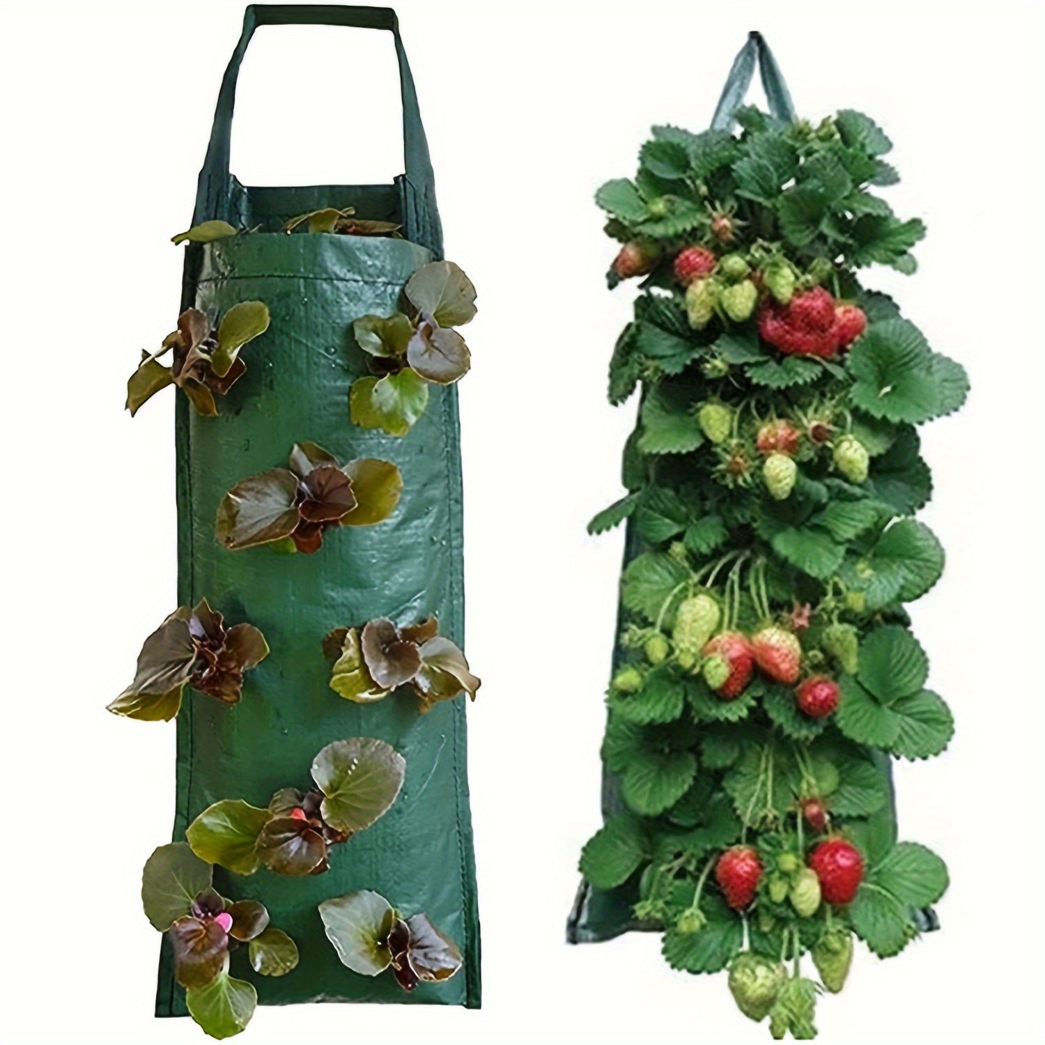 Vertical Hanging Planter Bag for Herbs and Vegetables 59.94cm Green Non-Woven