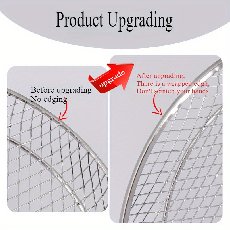 Набор аксессуаров из нержавеющей стали для аэрогриля с штабелируемым решетчатым щипцами и поднимающимся ковриком для здорового приготовления пищи