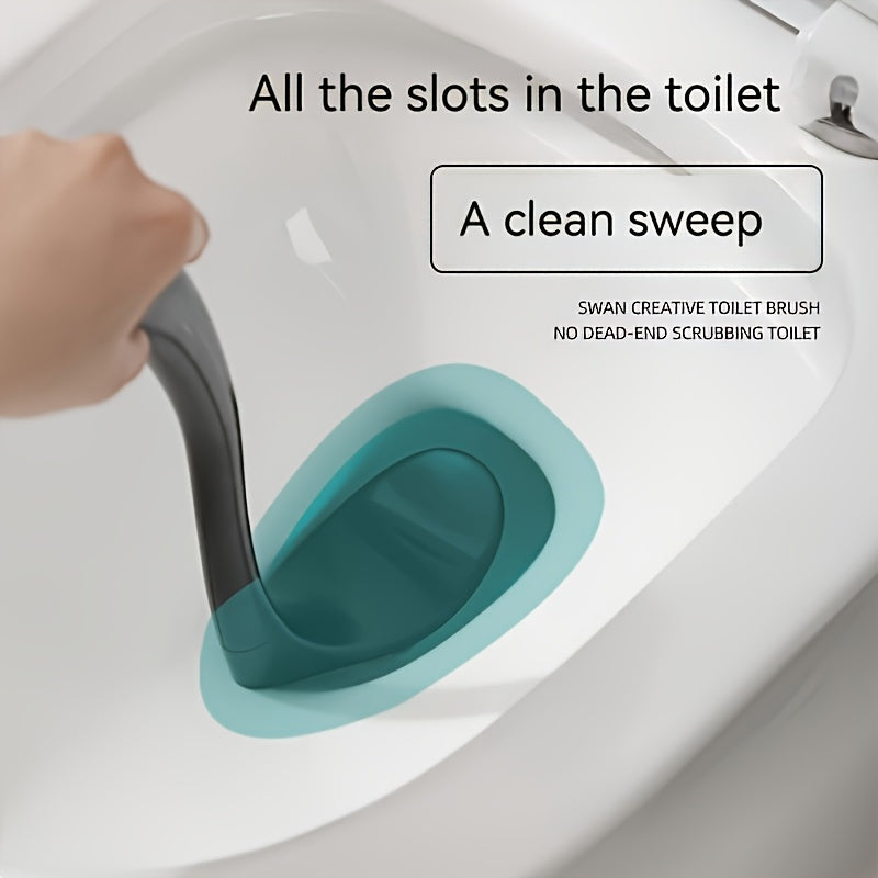 Toilet Brush with Angled Bristles Floor Mounted Long Handle Medium Stiffness