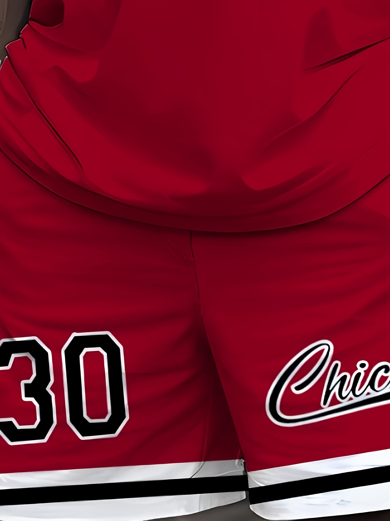 Men's Plus Size Casual Sports T-Shirt and Shorts Set with 3D Chicago Print