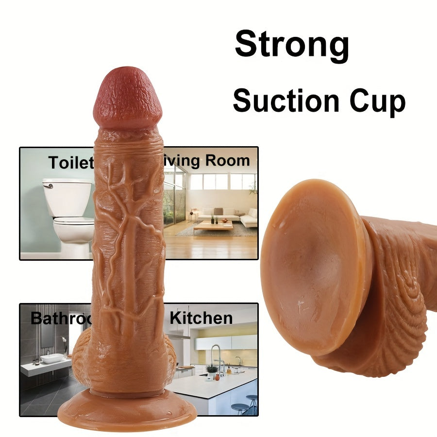 Women Soft Silicone Realistic Dildo With Suction Cup and Flexible Design