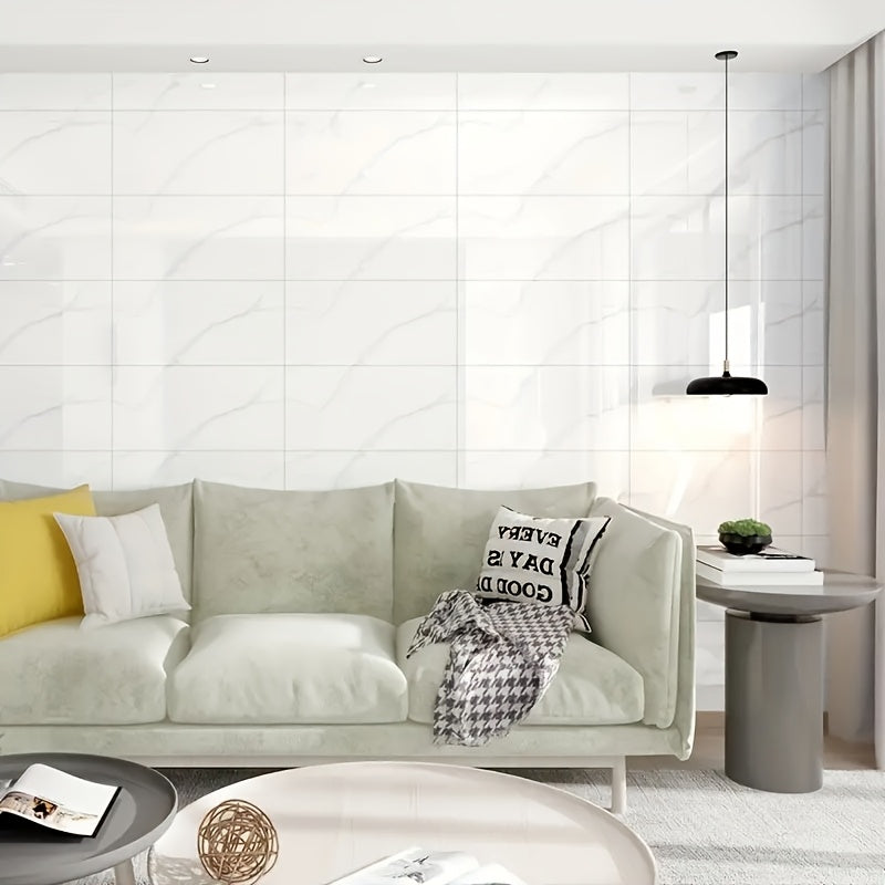 41pcs Marble Pattern Self-Adhesive Wall Stickers Waterproof Oil-Proof for Living Room Kitchen Bathroom