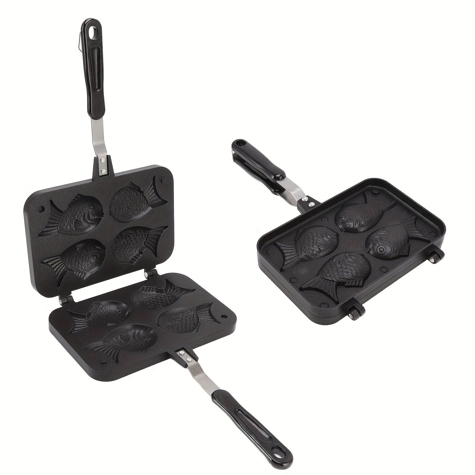 Yagona baliq shaklidagi Taiyaki tayyorlagich, yopishqoq bo'lmagan, 23.98cm x 14.48cm, pancake va non uchun