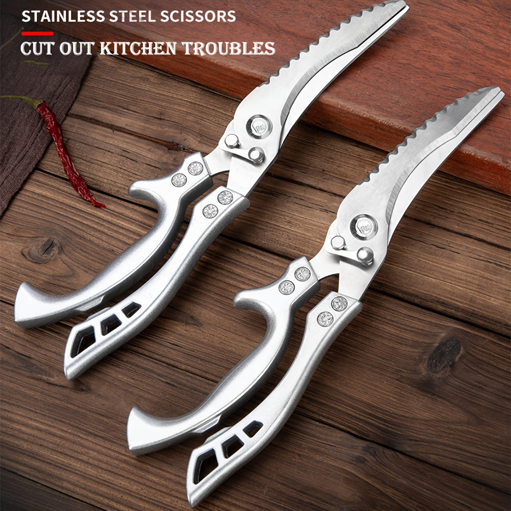 Heavy Duty Stainless Steel Kitchen Scissors for Meat Fish Vegetables and BBQ