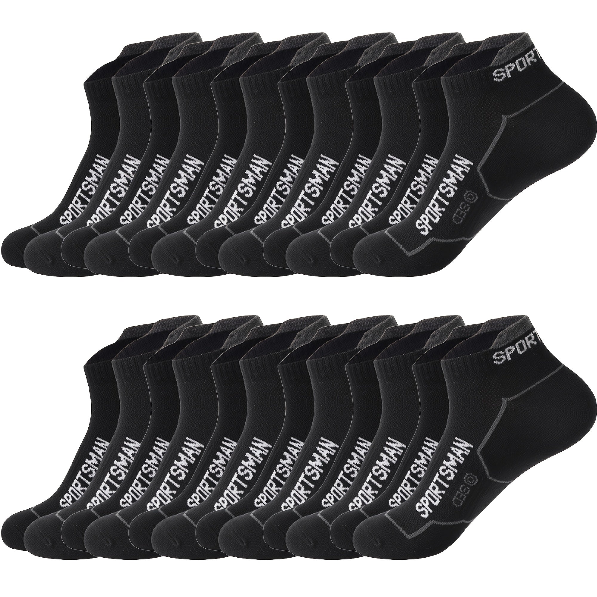 Men's Athletic Crew Socks 12 Pairs Breathable Mesh Sweat-Wicking Polyester Spandex