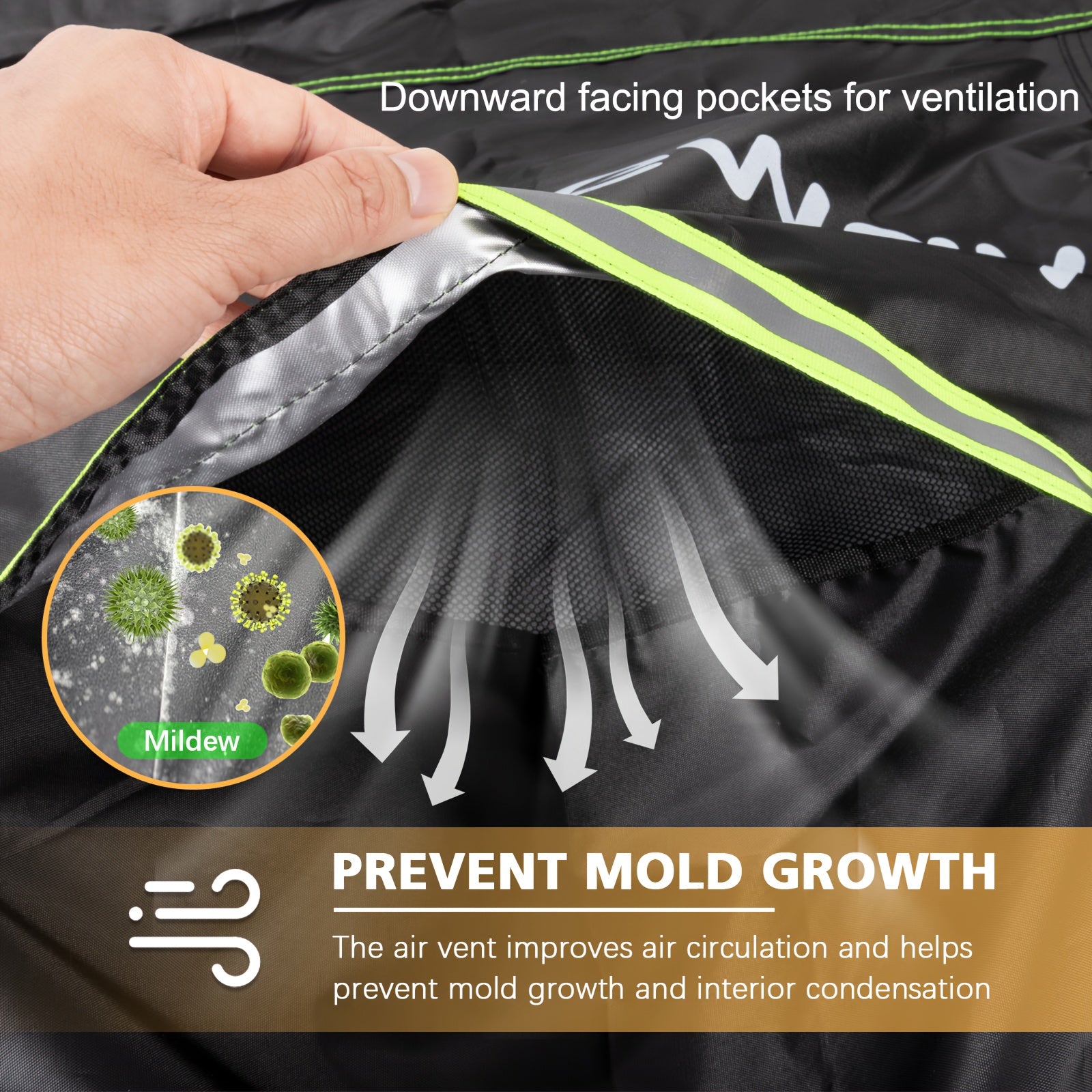 Outdoor Furniture Cover Waterproof Windproof 420D Oxford Fabric with Air Vent Black