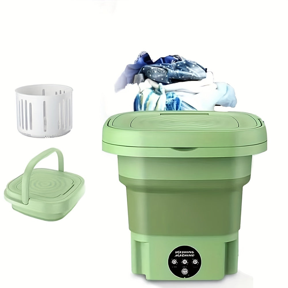 Portable 8L Electric Travel and Home Washing Machine with Touch Controls in Two Colors