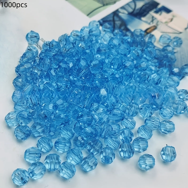1000 piezas de cuentas de esquina de acrílico transparente de 6mm para bricolaje, joyería y decoración del hogar